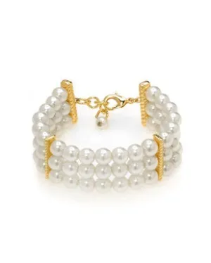 Kiska Pearl Triple Row Bracelet
