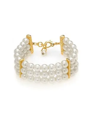 Kiska Pearl Triple Row Bracelet