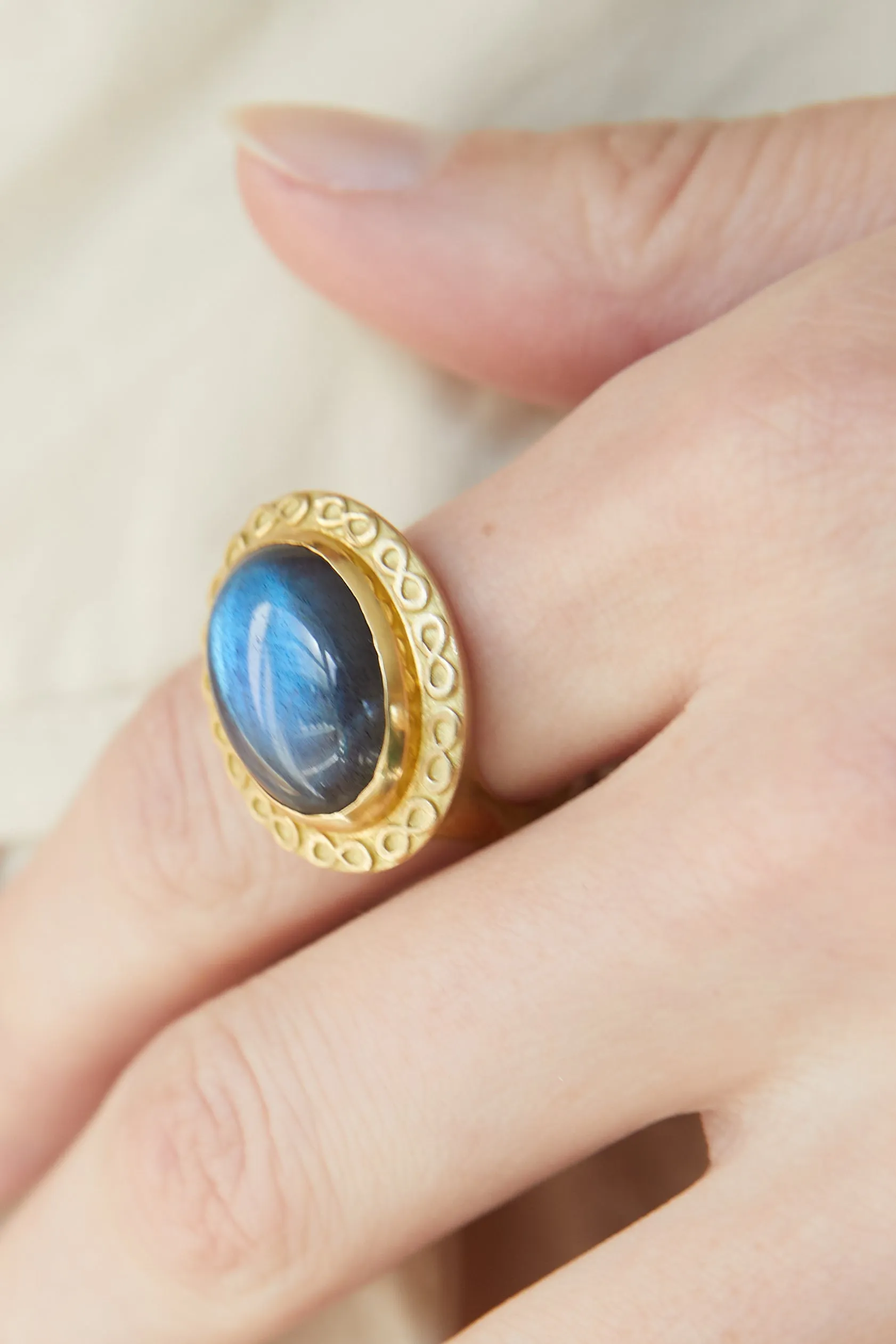 Labradorite Infinity Cocktail Ring