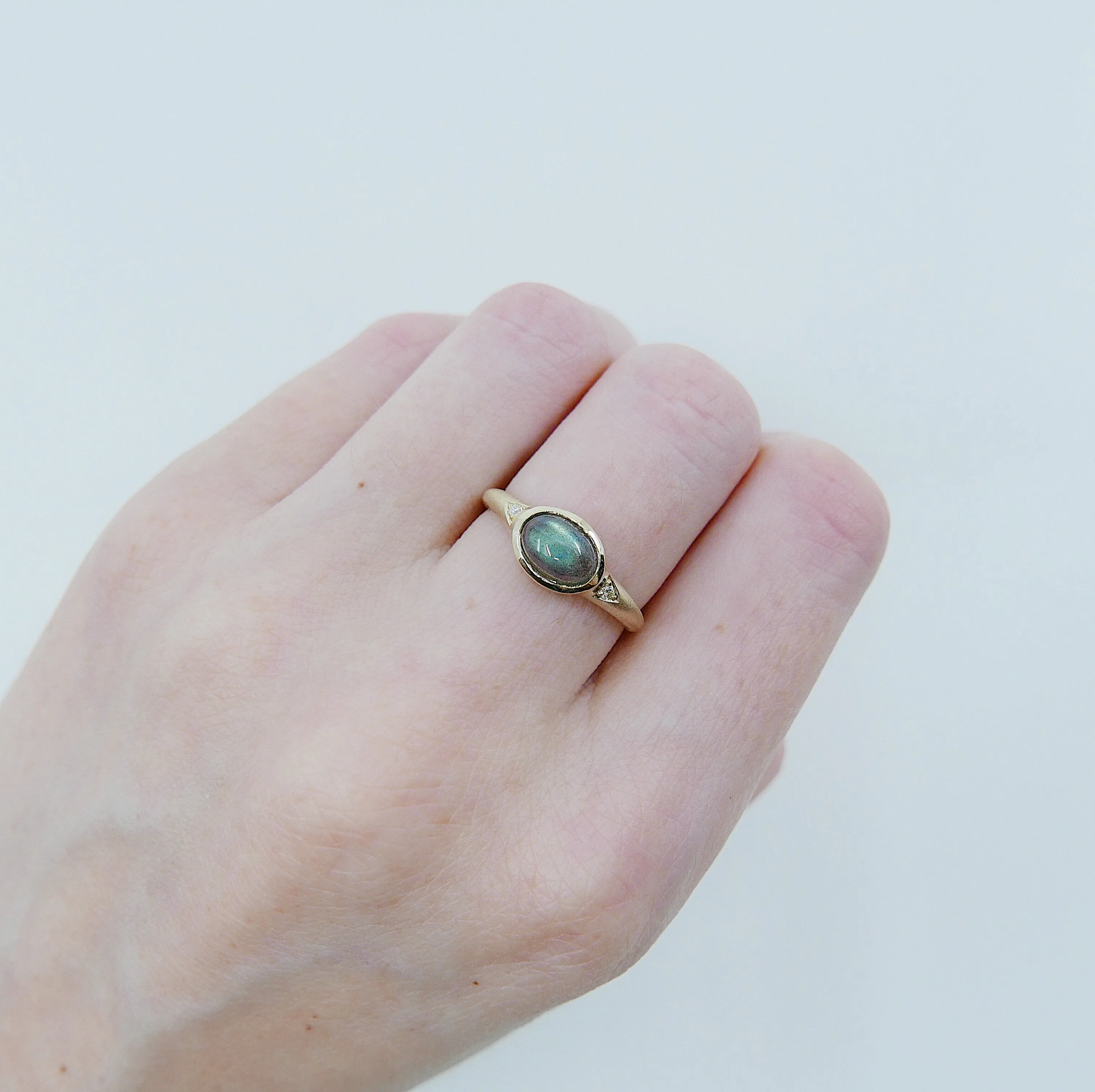 Labradorite Signet Ring