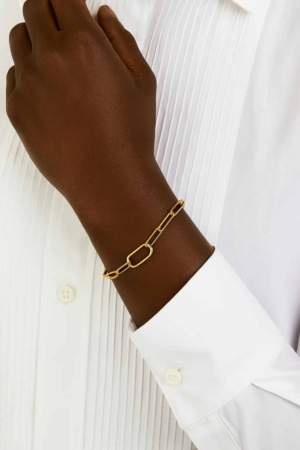 Large link anklet/bracelet gold plated