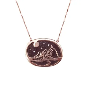 Large Rose Gold Flatirons Pendant