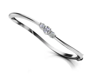 Legendary Curved Diamond Bangle with 0.26 ct.(finished) 2.5mm, 3.3mm