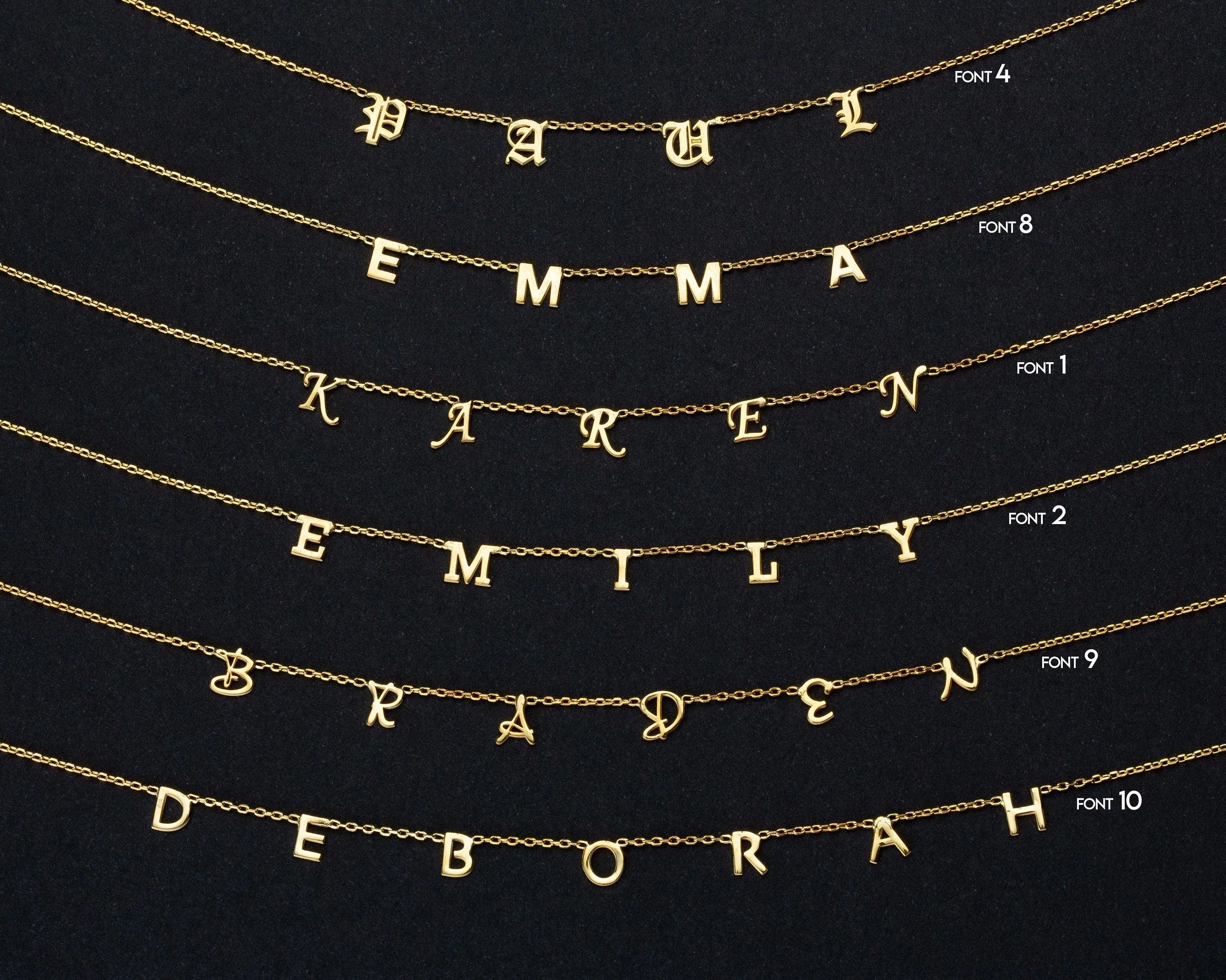 Letter Name Necklace - 18K Gold Vermeil