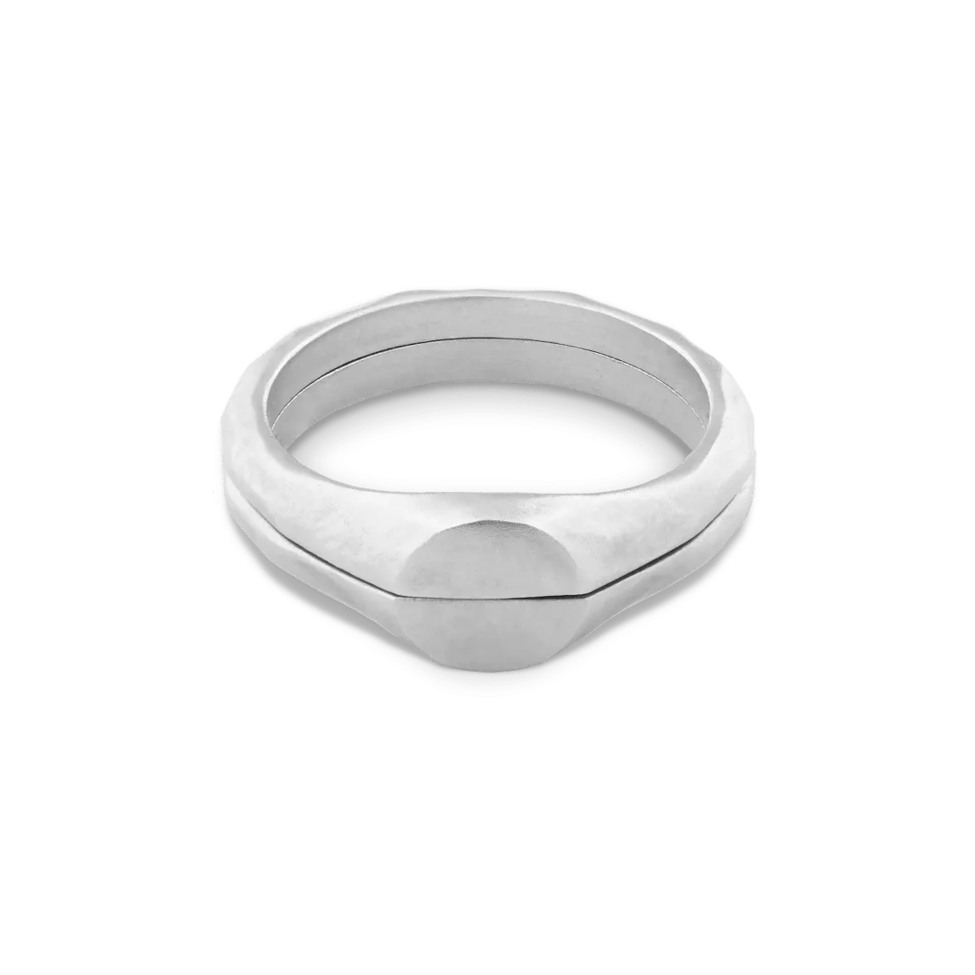 Liquid Metal Signet Ring Set