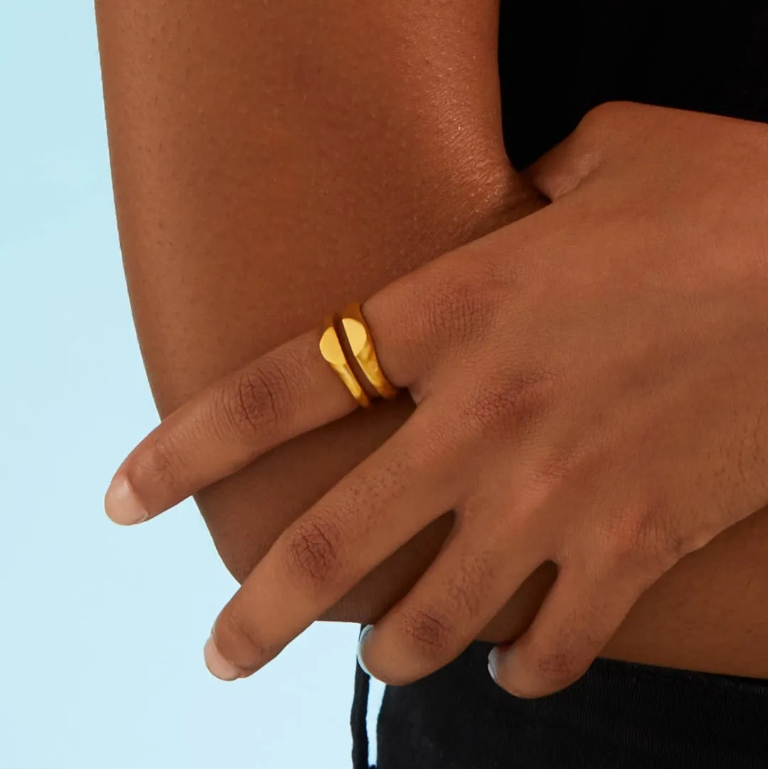 Liquid Metal Signet Ring Set