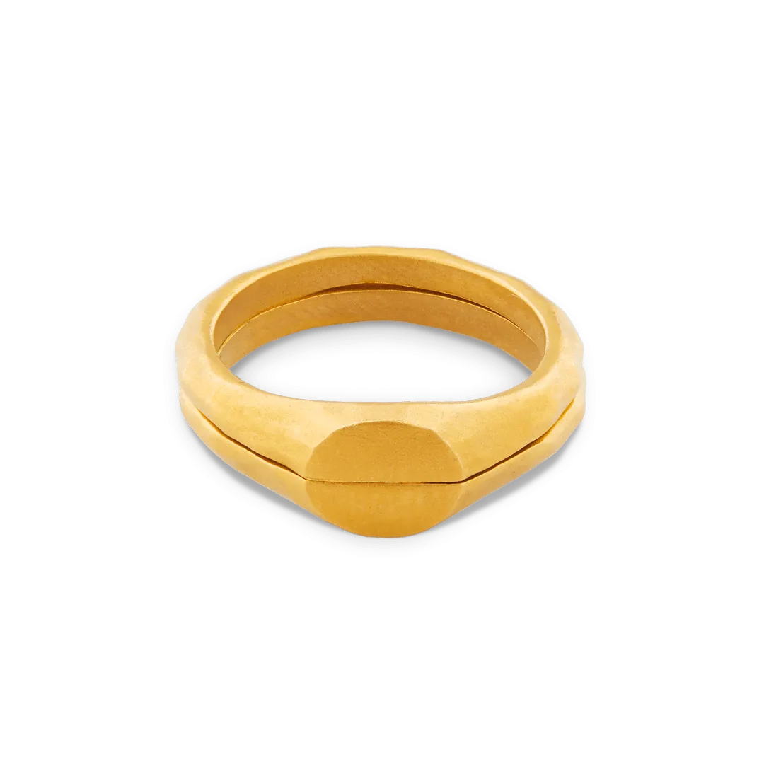 Liquid Metal Signet Ring Set