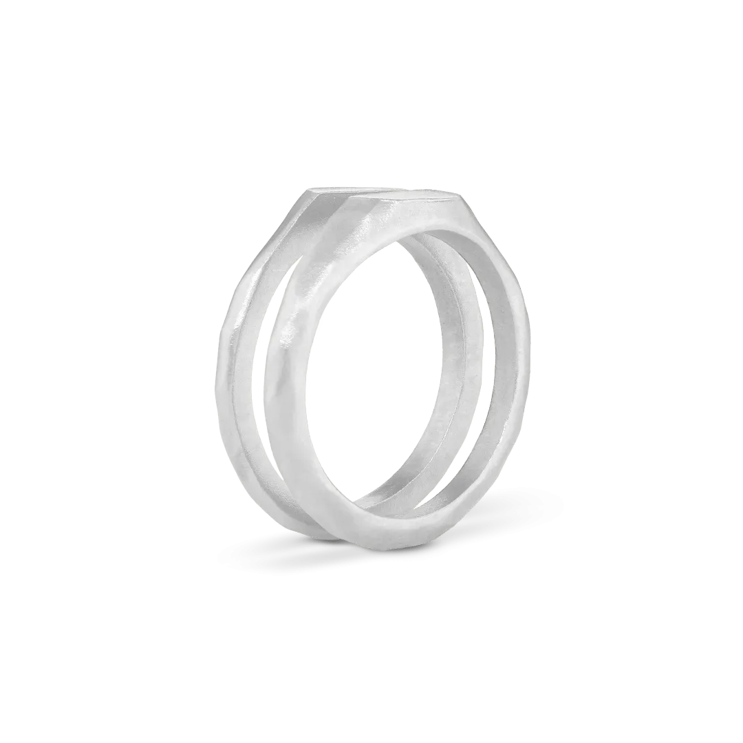 Liquid Metal Signet Ring Set