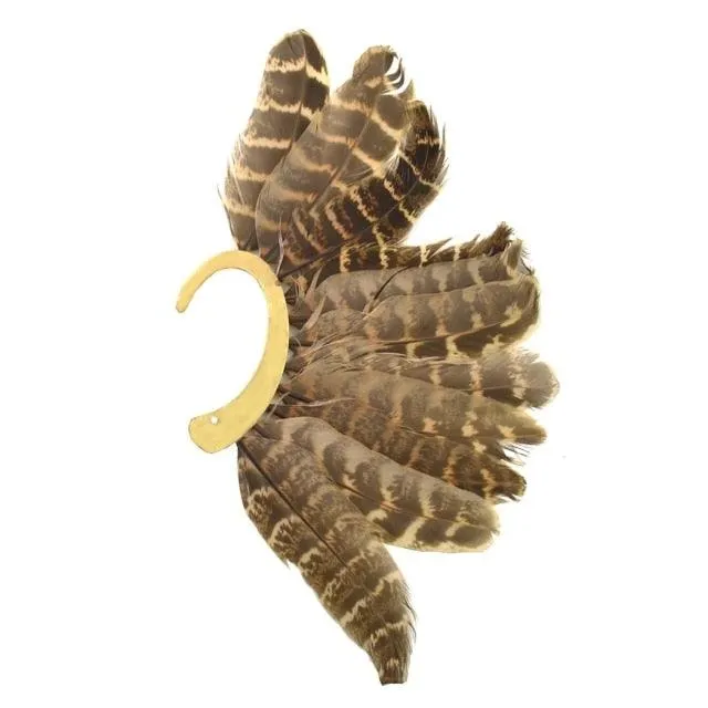 Long Feather Tassel Cuff Clip Earring