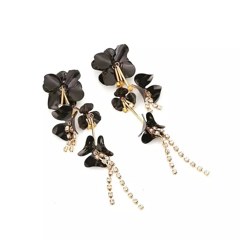 Long Flower Tassel Earrings For Woman Party