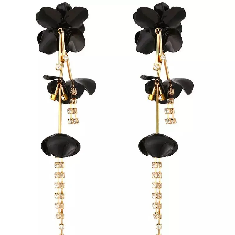 Long Flower Tassel Earrings For Woman Party