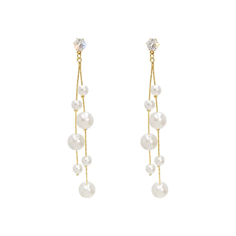 Long tassel pearl Earrings