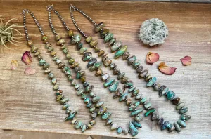 Long Turquoise and 5mm Pearls Necklaces