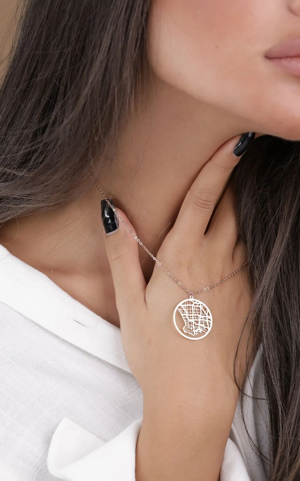 Los Angeles Rose Gold - City Map Necklace