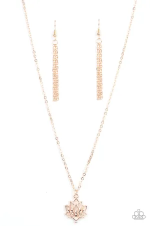 Lotus Retreat Rose Gold Paparazzi Necklace