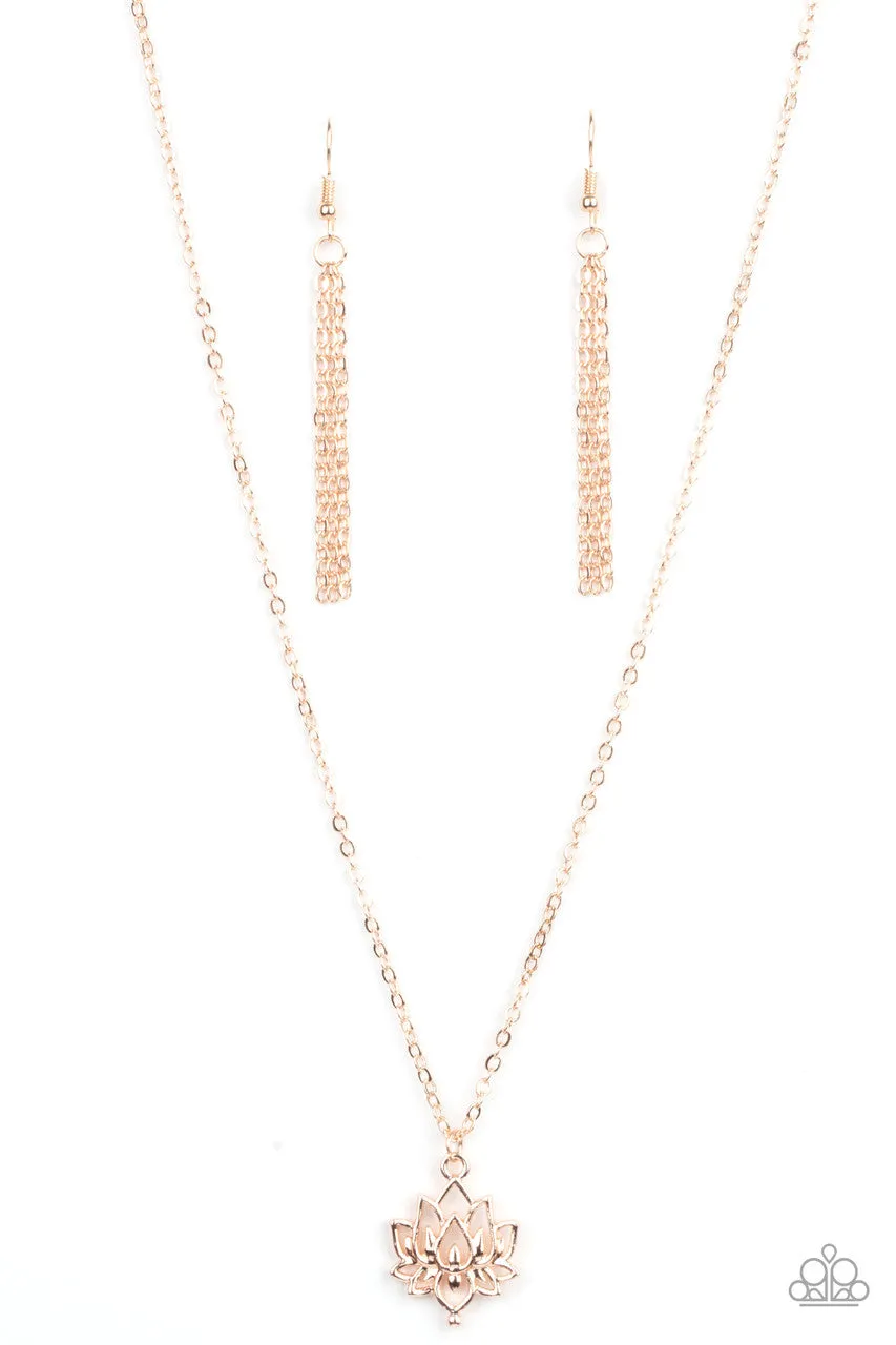 Lotus Retreat Rose Gold Paparazzi Necklace