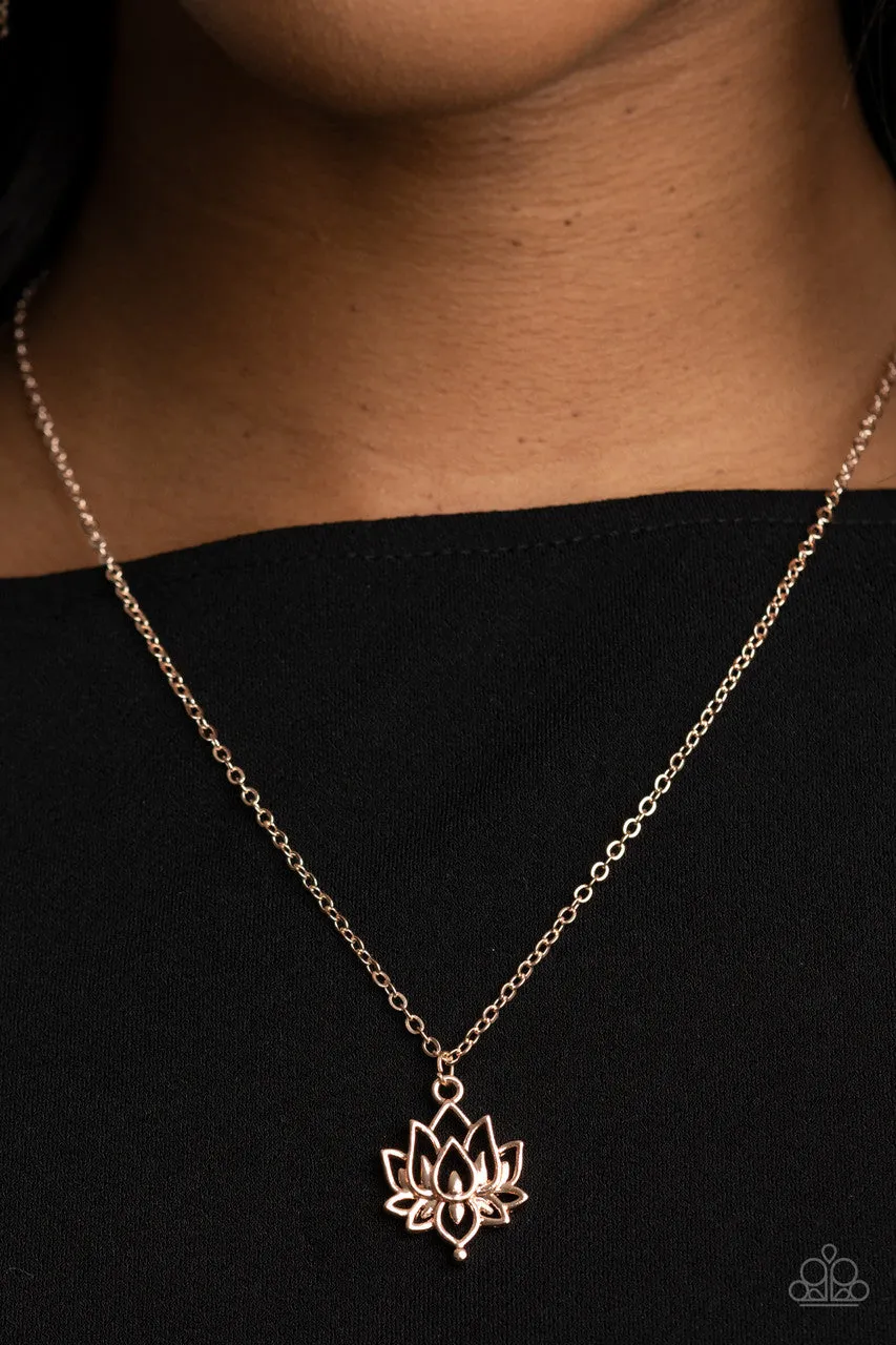 Lotus Retreat Rose Gold Paparazzi Necklace