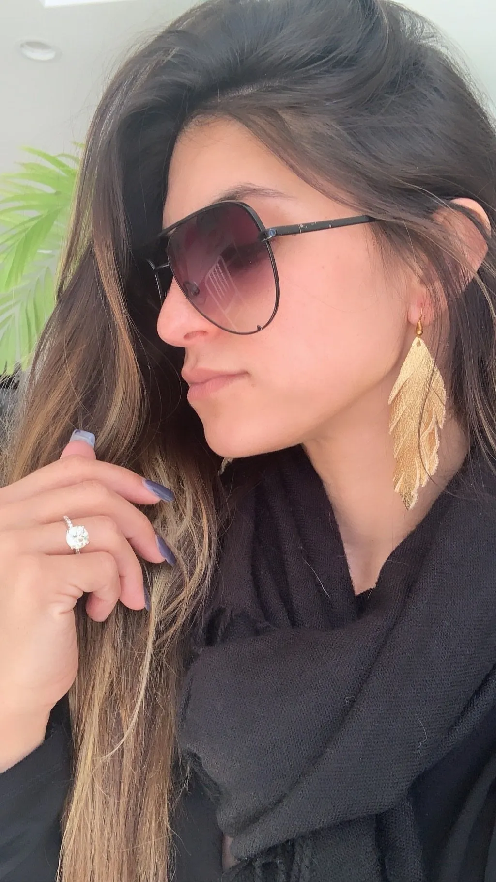 LOU Genuine Leather Feather Earrings in 50 Colors