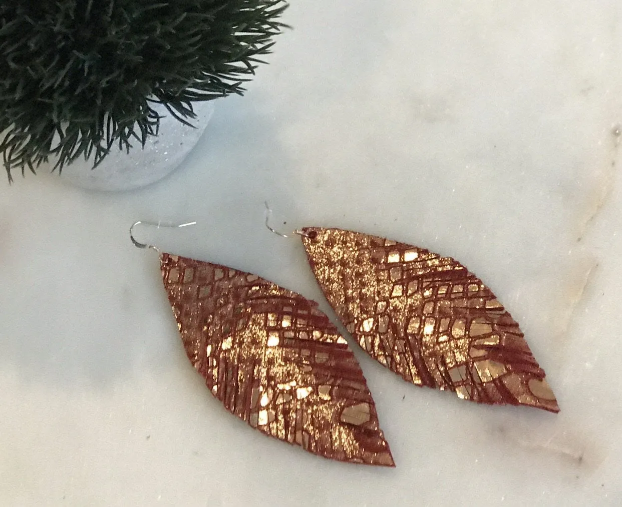 LOU Genuine Leather Feather Earrings in 50 Colors