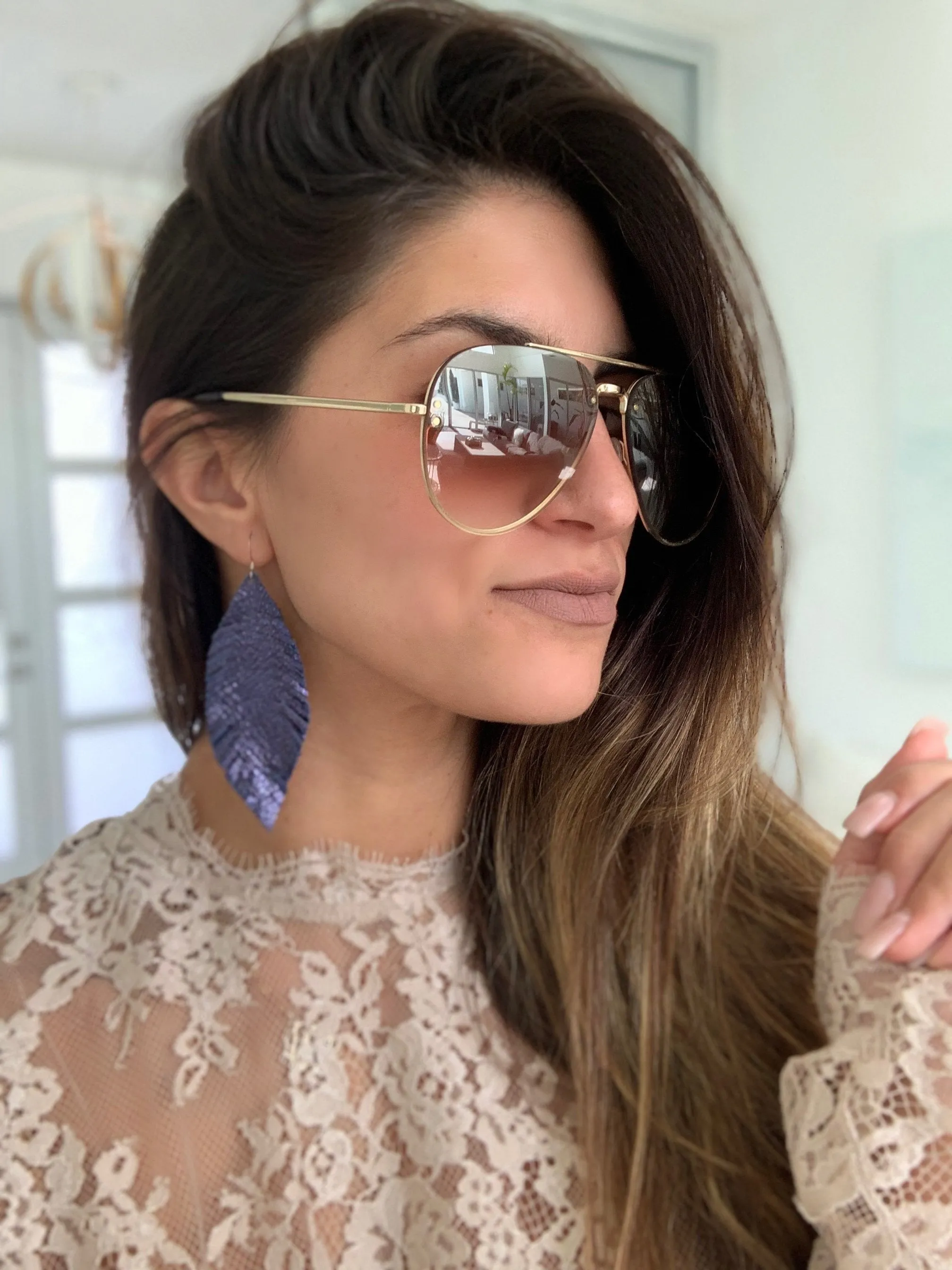 LOU Genuine Leather Feather Earrings in 50 Colors