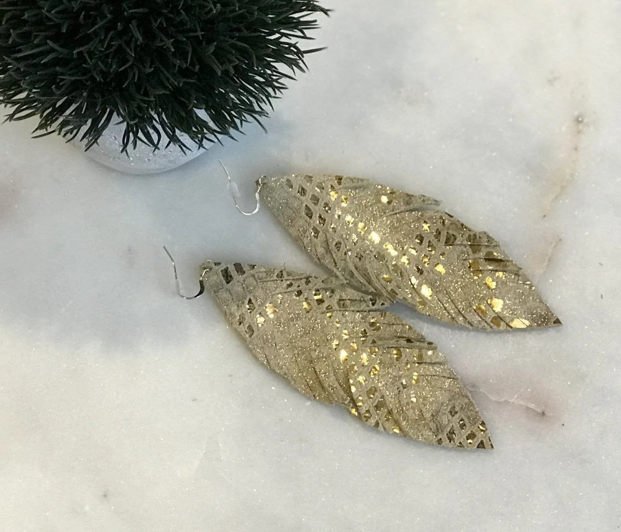 LOU Genuine Leather Feather Earrings in 50 Colors