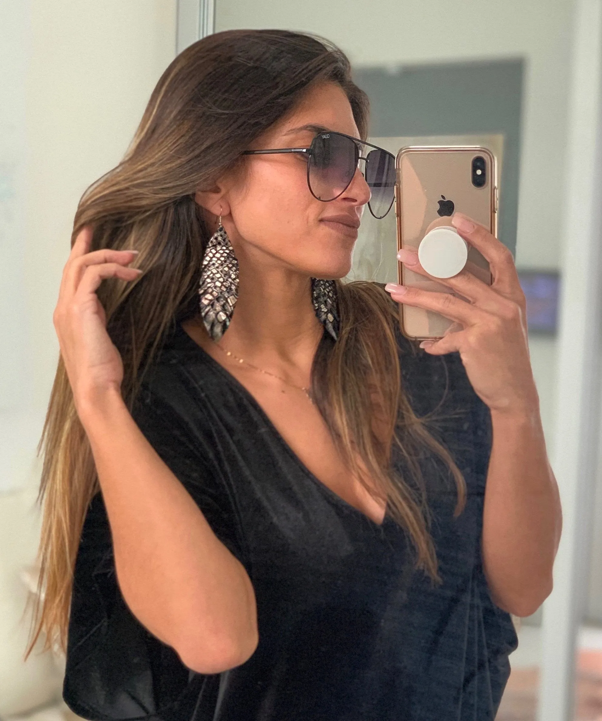 LOU Genuine Leather Feather Earrings in 50 Colors