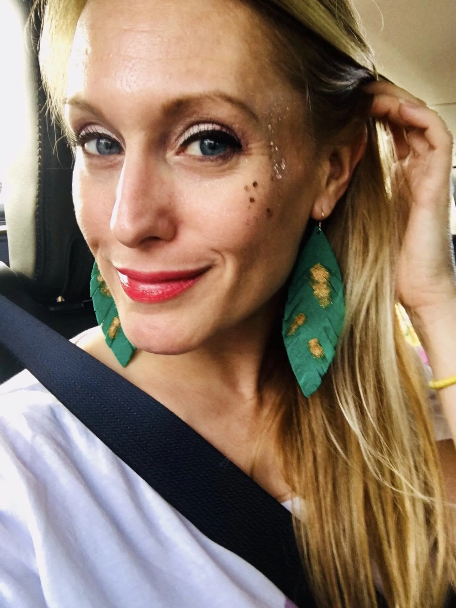 LOU Genuine Leather Feather Earrings in 50 Colors