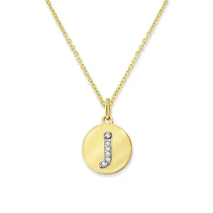 Lowercase Diamond Initial Disc Pendant by KC Designs