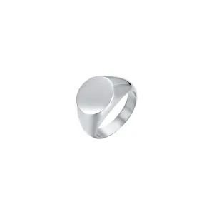 Luca Barra Ladies Steel Signet Ring – Size 12