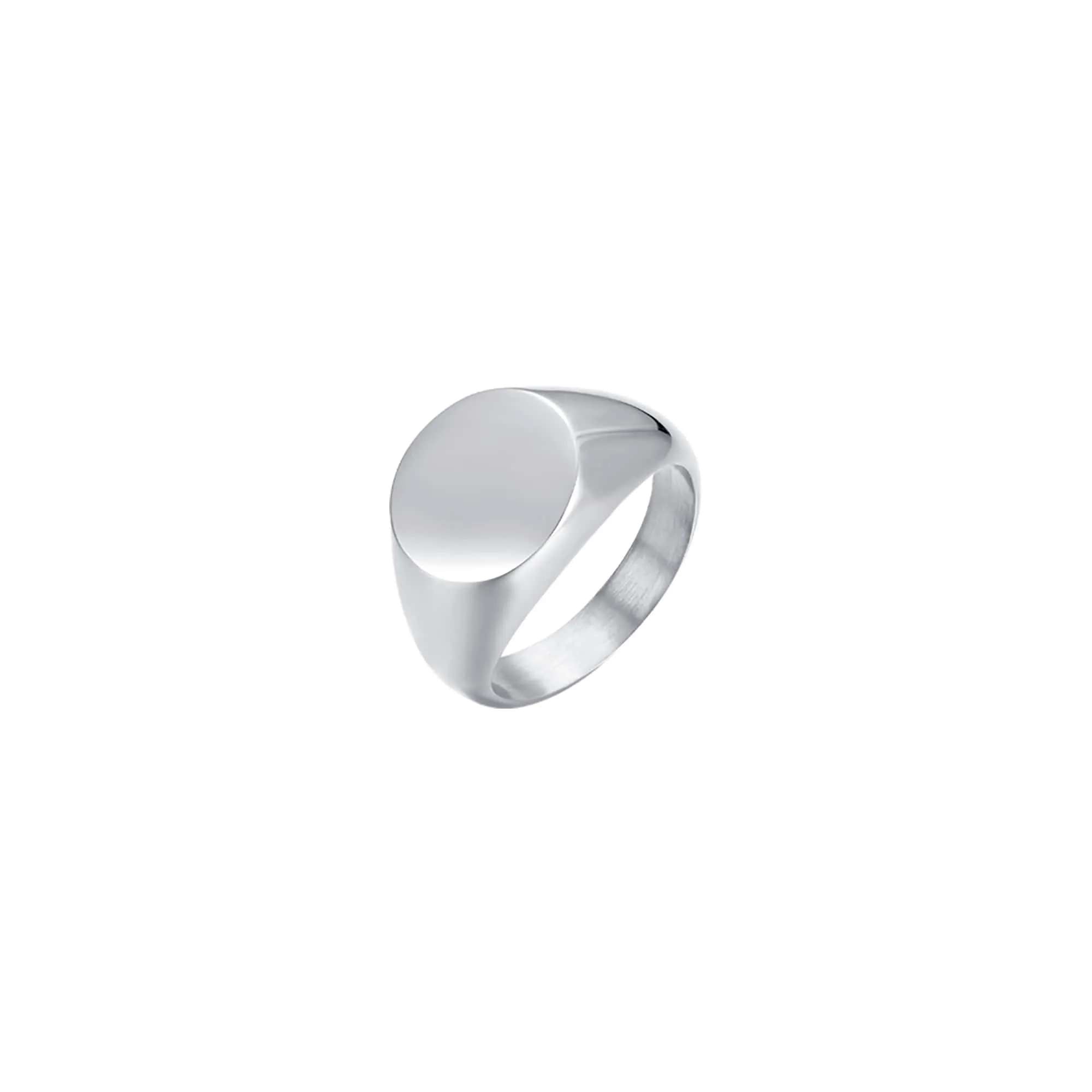 Luca Barra Ladies Steel Signet Ring – Size 12