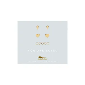 Lucky Feather You are Loved Earring Set