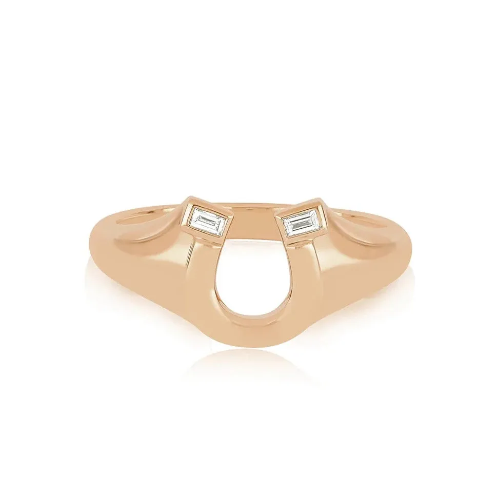 Lucky Horseshoe Signet Ring
