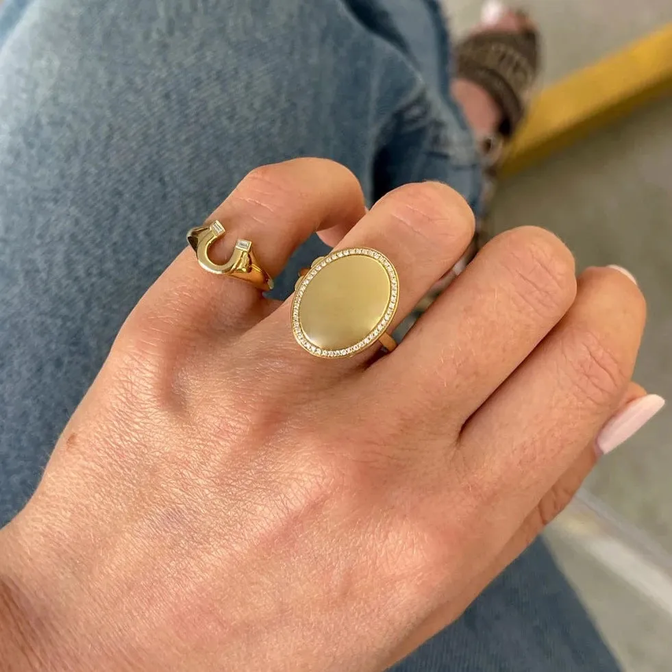 Lucky Horseshoe Signet Ring