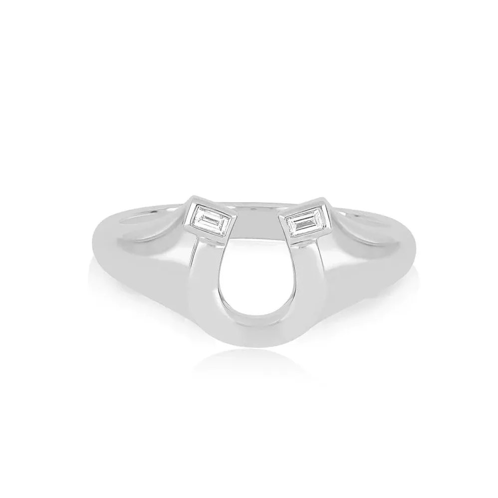 Lucky Horseshoe Signet Ring