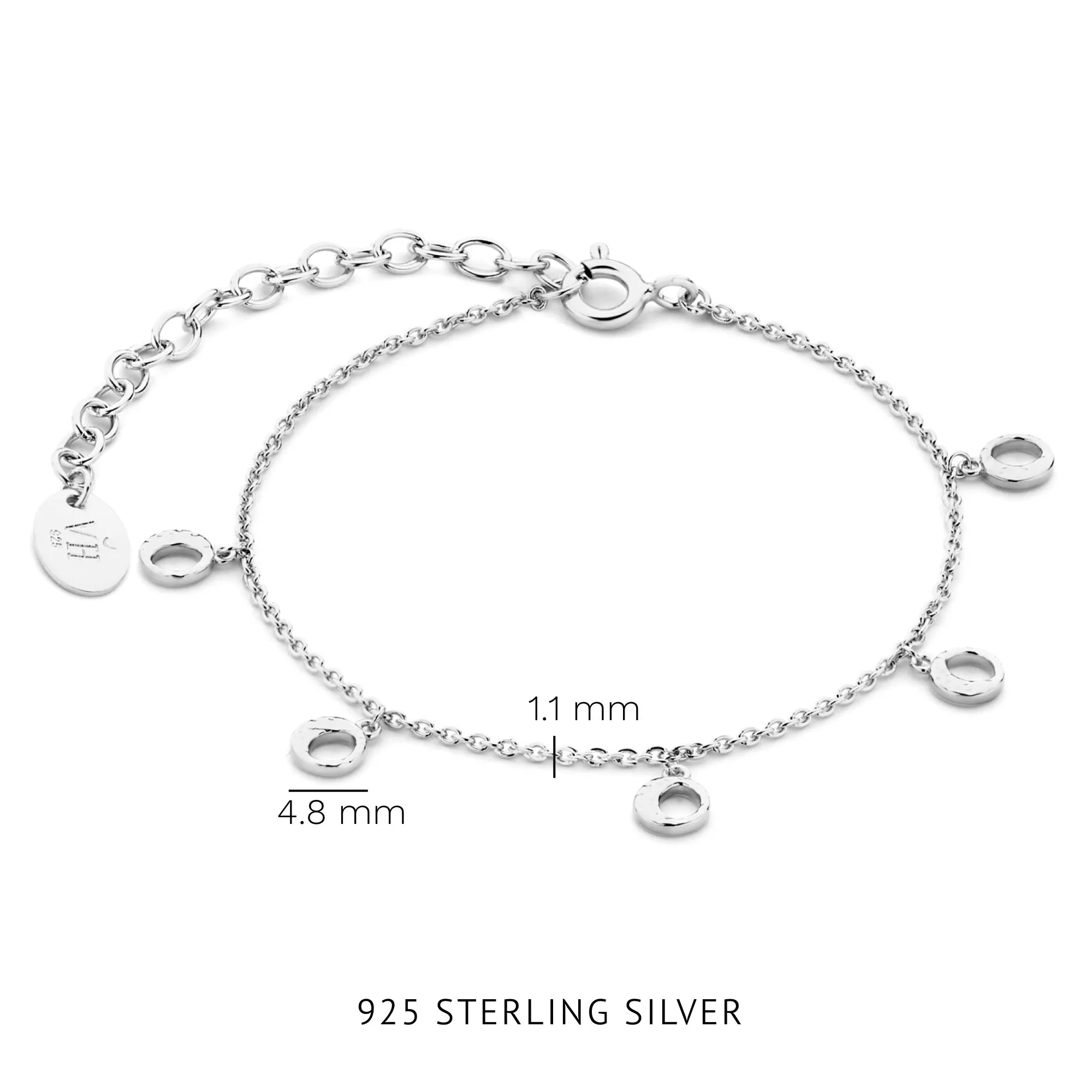 Luna 925 sterling silver bracelet with moons