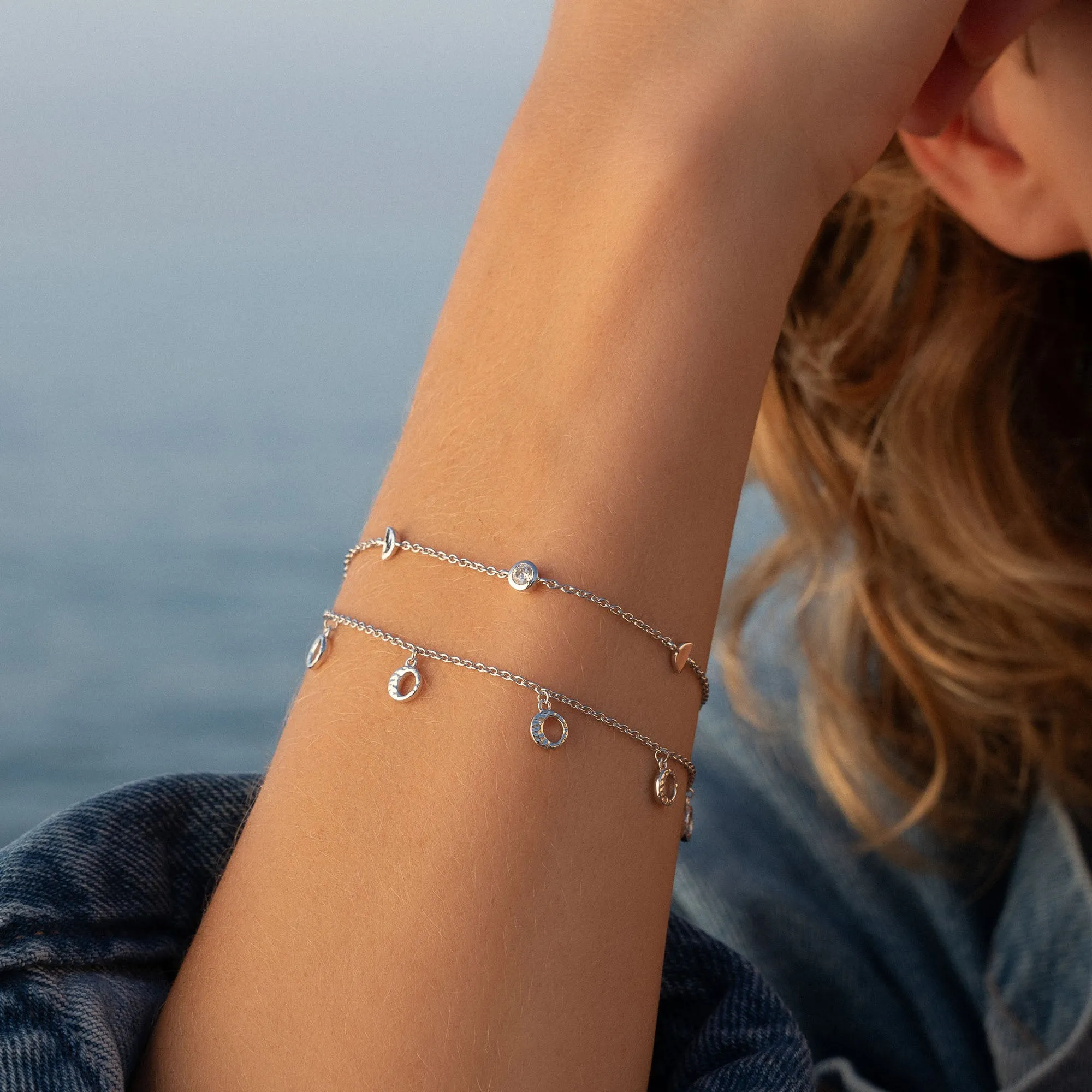 Luna 925 sterling silver bracelet with moons