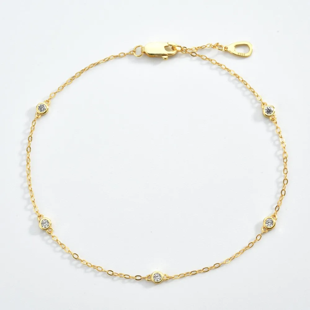 Luxury Gold CZ Charm Bracelet