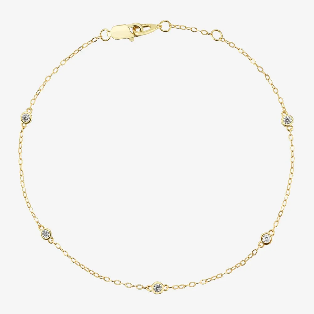 Luxury Gold CZ Charm Bracelet