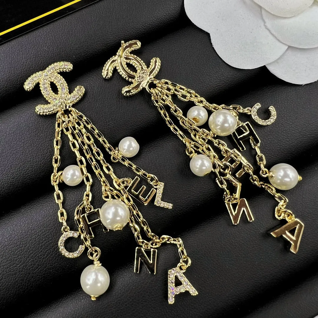 Luxury Monogram Tassel Earrings