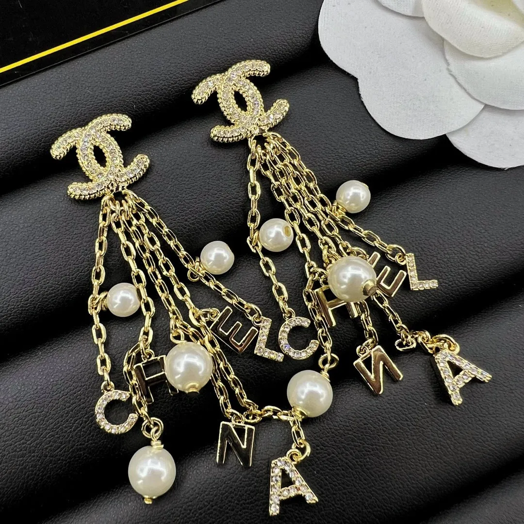 Luxury Monogram Tassel Earrings
