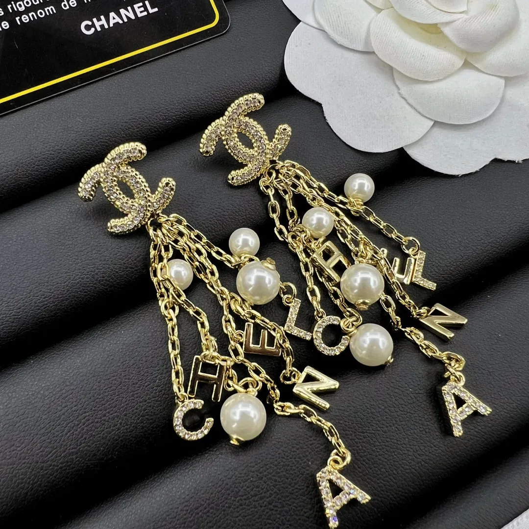 Luxury Monogram Tassel Earrings