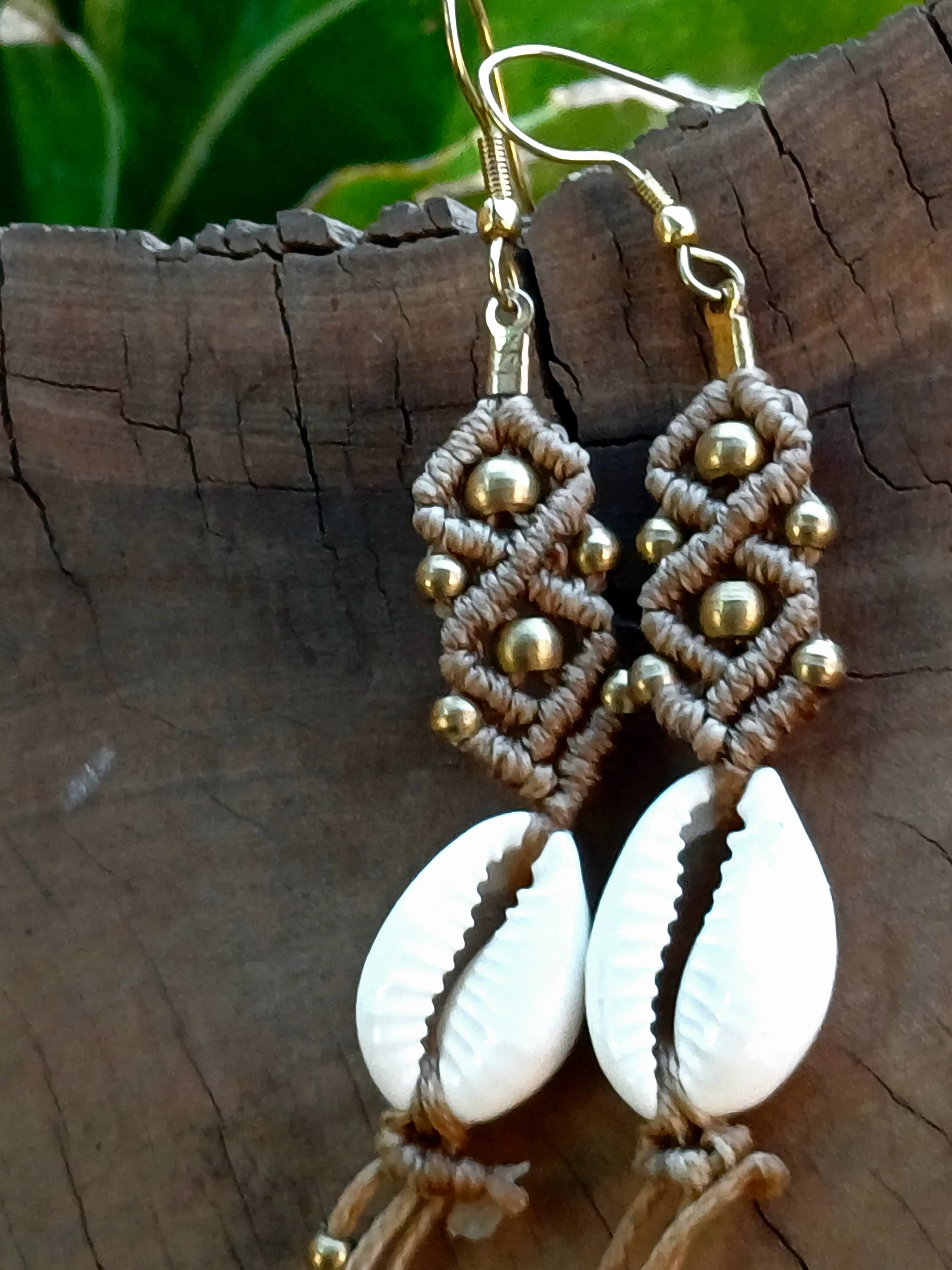 Macrame Feather Earrings