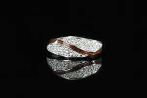 MAHOGANY WOOD DIAMOND PAVÉ COCKTAIL RING
