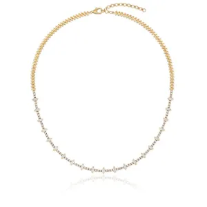 Marquise Diamond Tennis and Golden Necklace