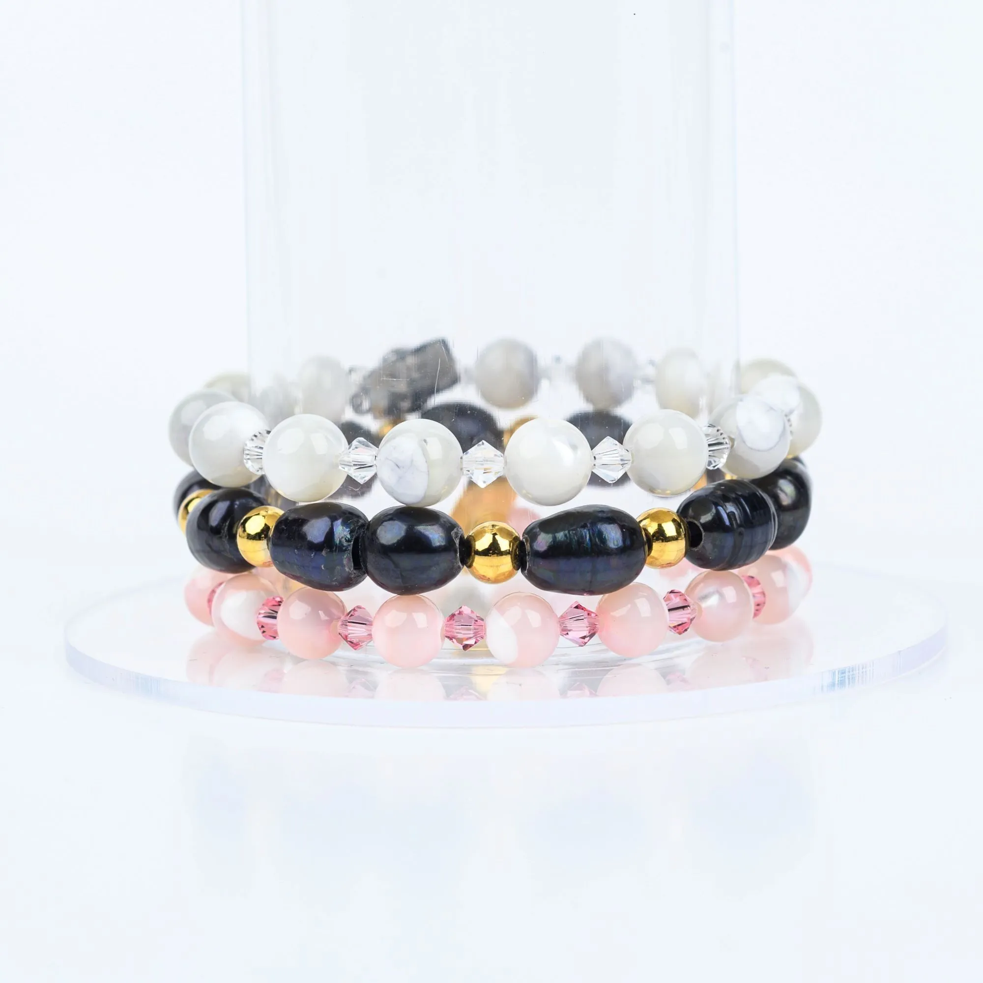 ME™ Owambe 7-inch Pink Pearl Swarovski Bracelet