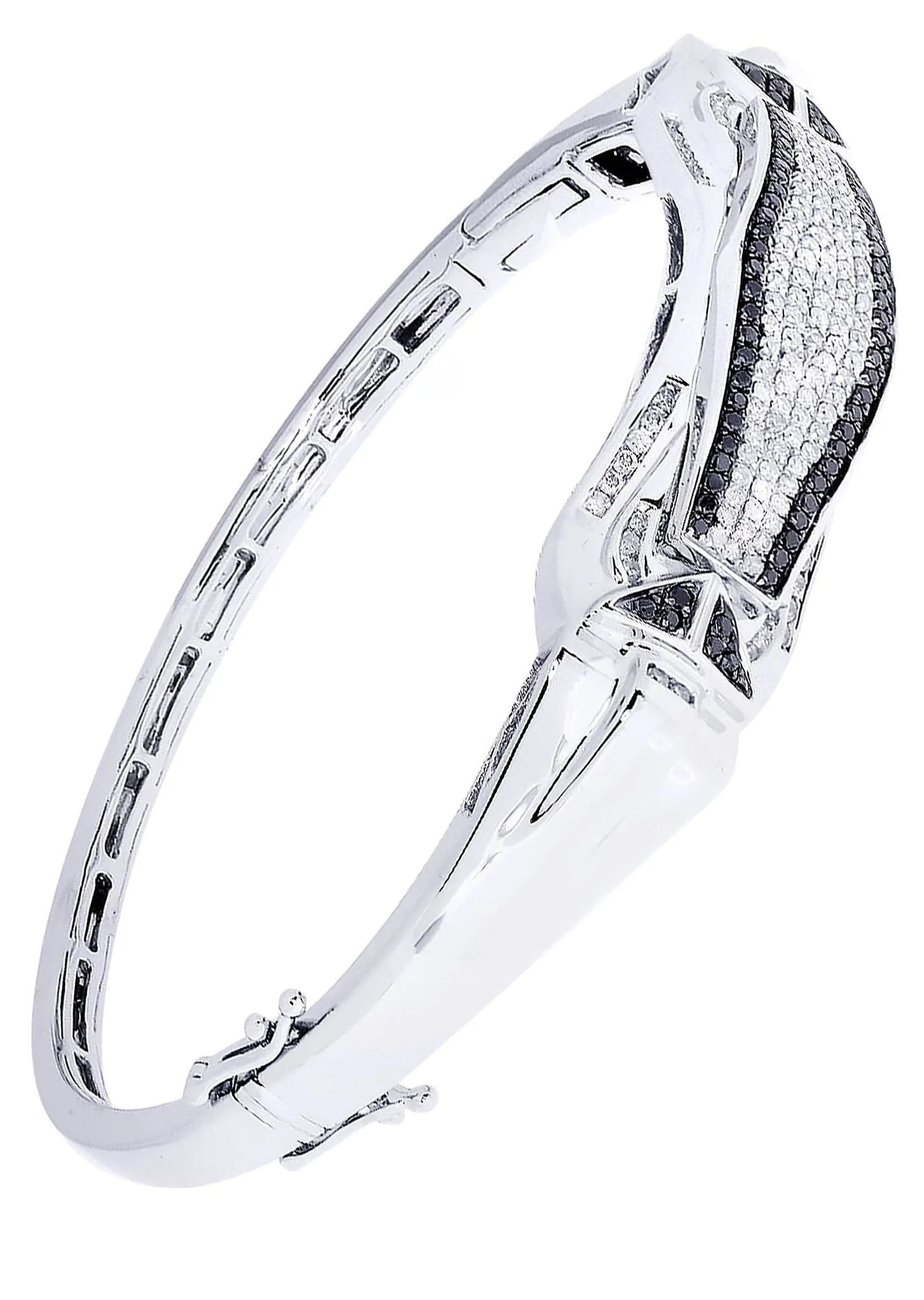 Mens Diamond Bangle White Gold| 1.66 Carats| 31.51 Grams