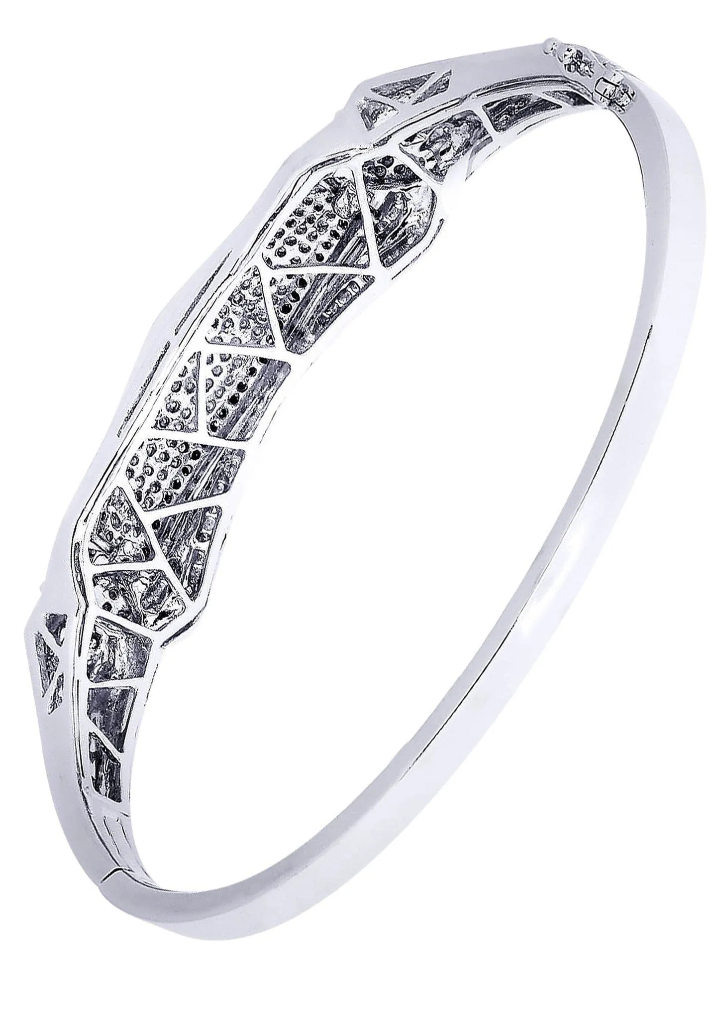 Mens Diamond Bangle White Gold| 1.66 Carats| 31.51 Grams