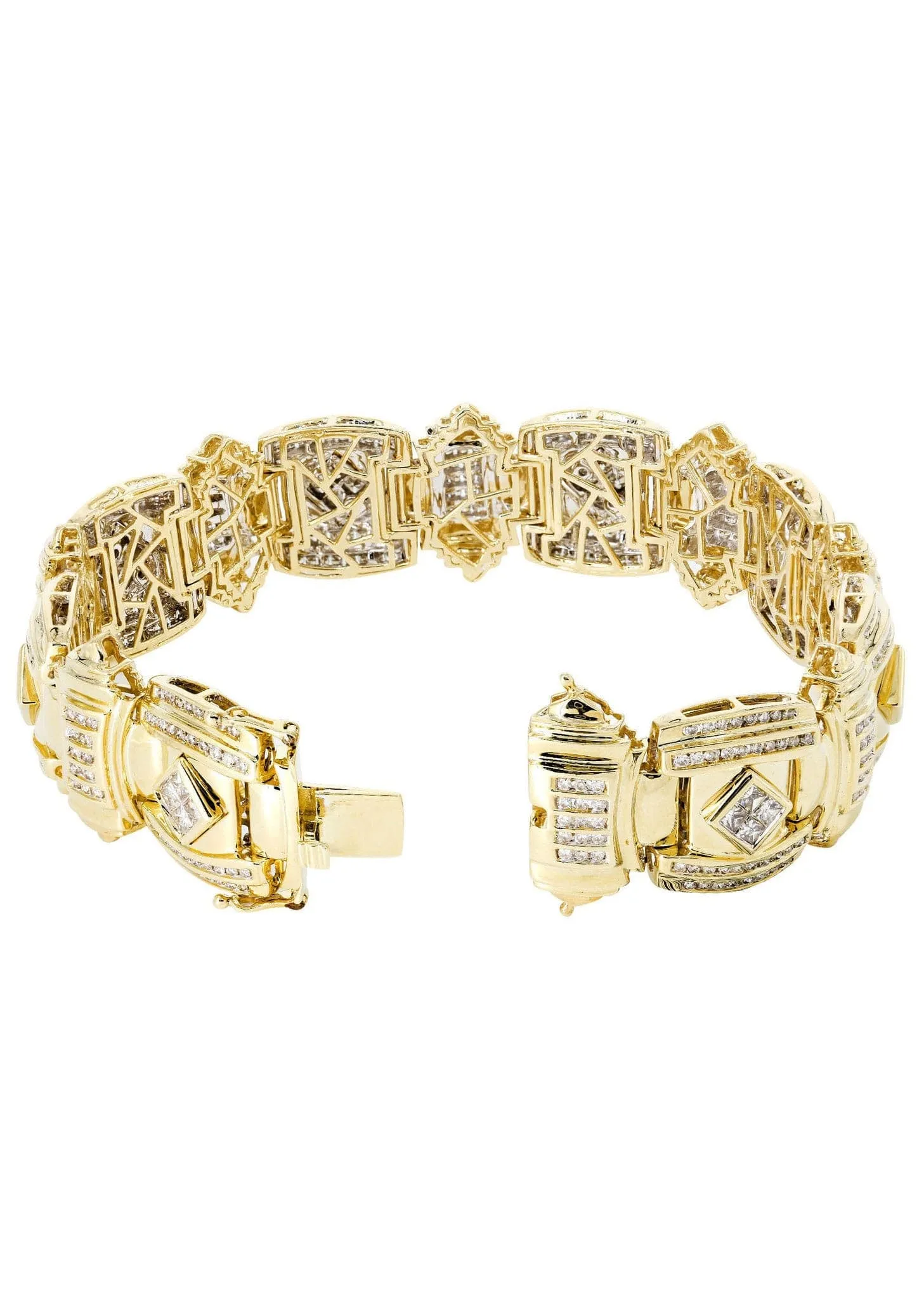Mens Diamond Bracelet Yellow Gold| 3.31 Carats| 74.91 Grams