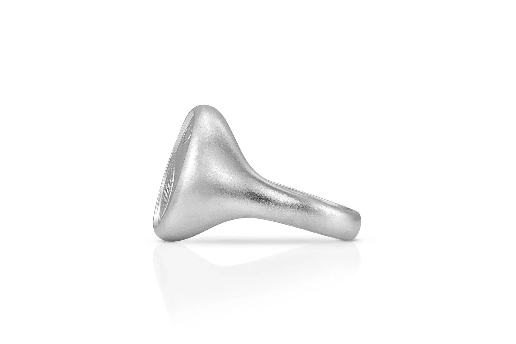 Men's Oval Signet Ring in White Gold