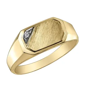 Men's Signet Ring with Diamond Accent